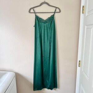 Green Vanity Fair Slip Medium Emerald Lace Dress